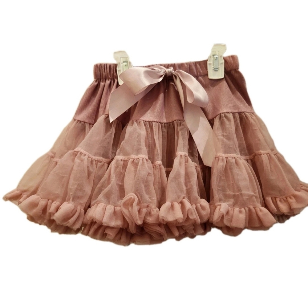 Tortoise & Rabbit Girls Size Medium  (4T-5T)Tutu Skirt  Bow Tie Front Dusty Rose